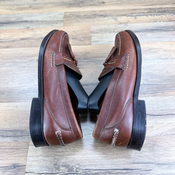 LL Bean Loafers With Tassels Men\'s US 10.5 Brown Leather Slip On Shoes main image 7